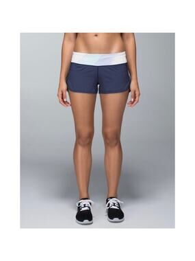 Lululemon Run Speed Short 4-way Stretch Cadet Blue Quilt navy blue mint lavender